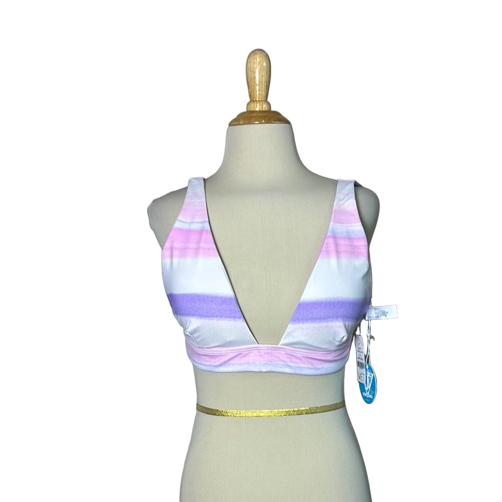 New WET Women XL Pastel‎ Watercolor Bikini Swim Top Beach Coastal Resort Summer